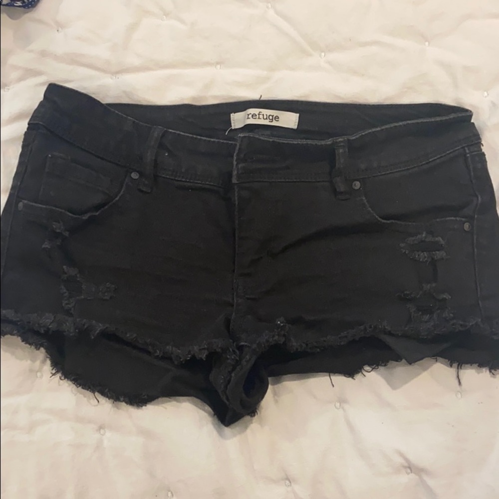 Black jean shorts